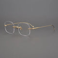 2023 Luxury Shenzhen High-quality Fashion Frameless Retro Glasses Frame Women's Glasses Gold Titanium Glasses Frame Wholesale