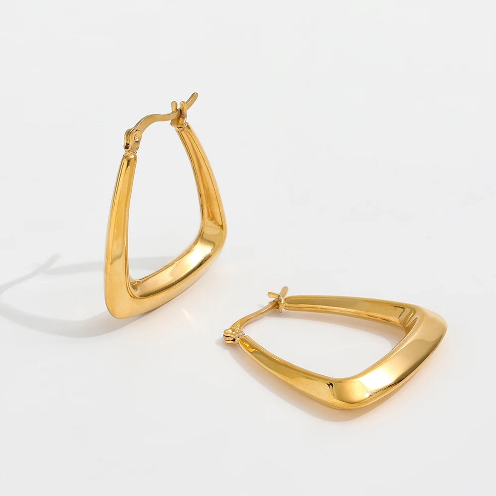 Joolim PVD Plated Stainless Steel Chunkyfor Women High End Hollow  Stainless Steel  Hoop Earrings   Costume Jewelry