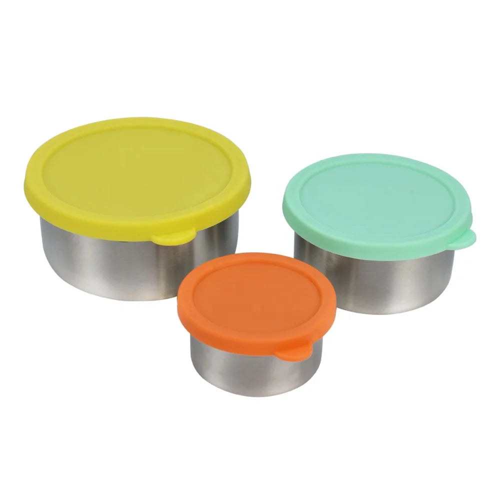 6cm 8cm 10cm 12cm Stackable Customized Logo Stainless Steel Bowls 304 Food Storage Snack Container Salad Dressing Container