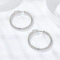 Wholesale Price Hot Selling 925 Sterling Silver Platinum/Rose Gold Plated Brilliant Cut Moissanite Hoop Earrings Fine Jewelry