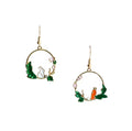 Cute Rabbit Carrot Radish Leaves Sweet Students Earrings