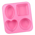HYRI-CKM-314 Custom 4 Cavity Different Shapes Round Oval Funny Silicone Mold for Making Soap