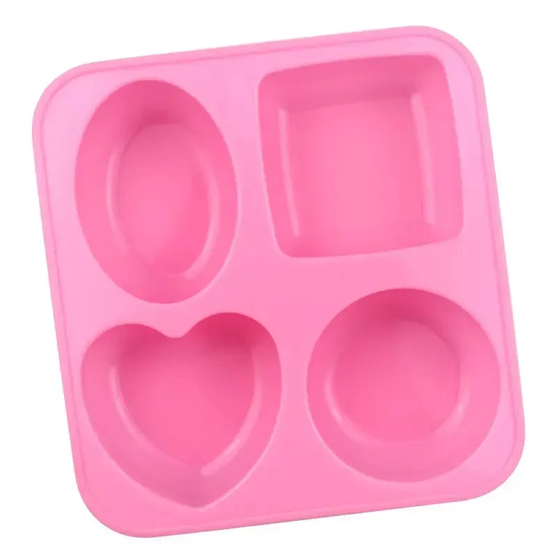 HYRI-CKM-314 Custom 4 Cavity Different Shapes Round Oval Funny Silicone Mold for Making Soap