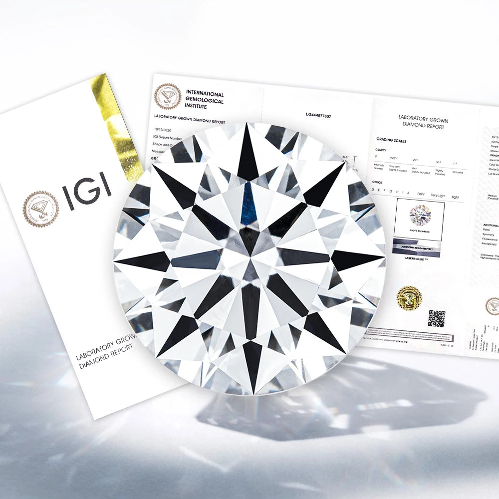 Mishang IGI Certificate Loose Lab Grown Diamonds 0.5ct 1ct 1.5ct 2ct 3ct 4ct 5ct Excellent Cut EDF VVS HPHT CVD Lab Diamond