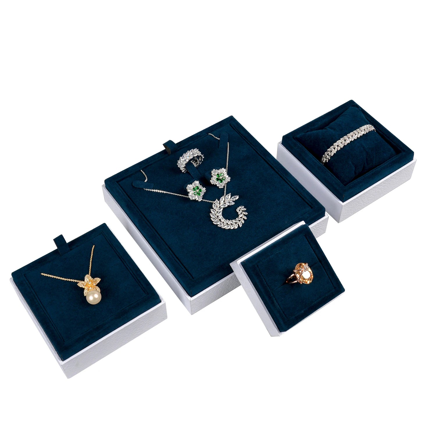 Wholesale Personalized Gift Portable Jewelry Packaging Sets Sponge Insert Custom Color Paper/Plastic/Velvet Jewelry Box