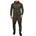 Fall 2025 Men's Sports Casual Hoodie Solid Color Cardigan Top SuitOem Custom Men Training Wear Tracksuits 2 Piece Set