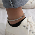 EManco 3MM/4MM/5MM Stainless Steel Twisted Rope Anklet Gold Plated Twist Rope Boho Beach Rope Anklets for Women