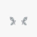 Ailmay Top Quality Real 925 Sterling Silver Lovely Charm Butterfly Stud Earrings Fashion Clear Cz Stud Earring for Women Jewelry