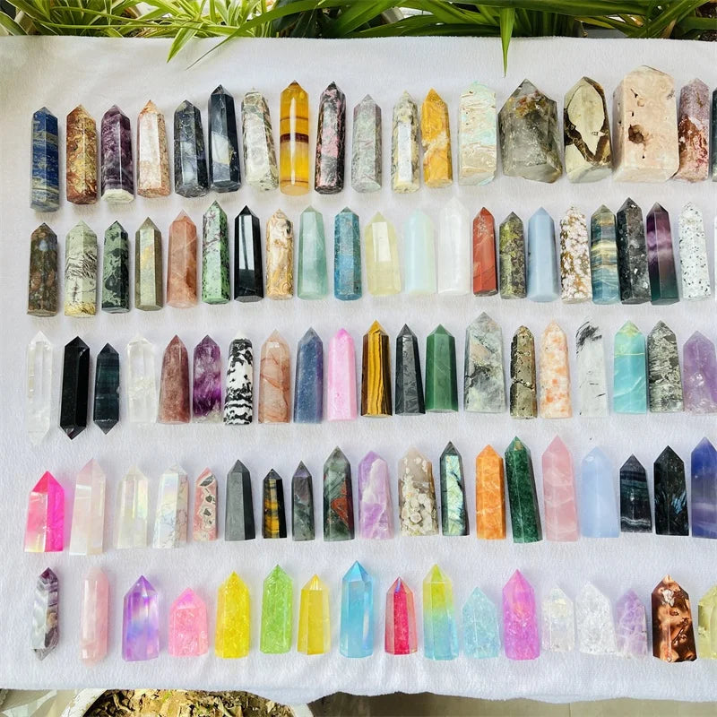 Wholesale Natural Healing Stones Amethyst Clear Rose Quartz Crystal Wand Crystal Point