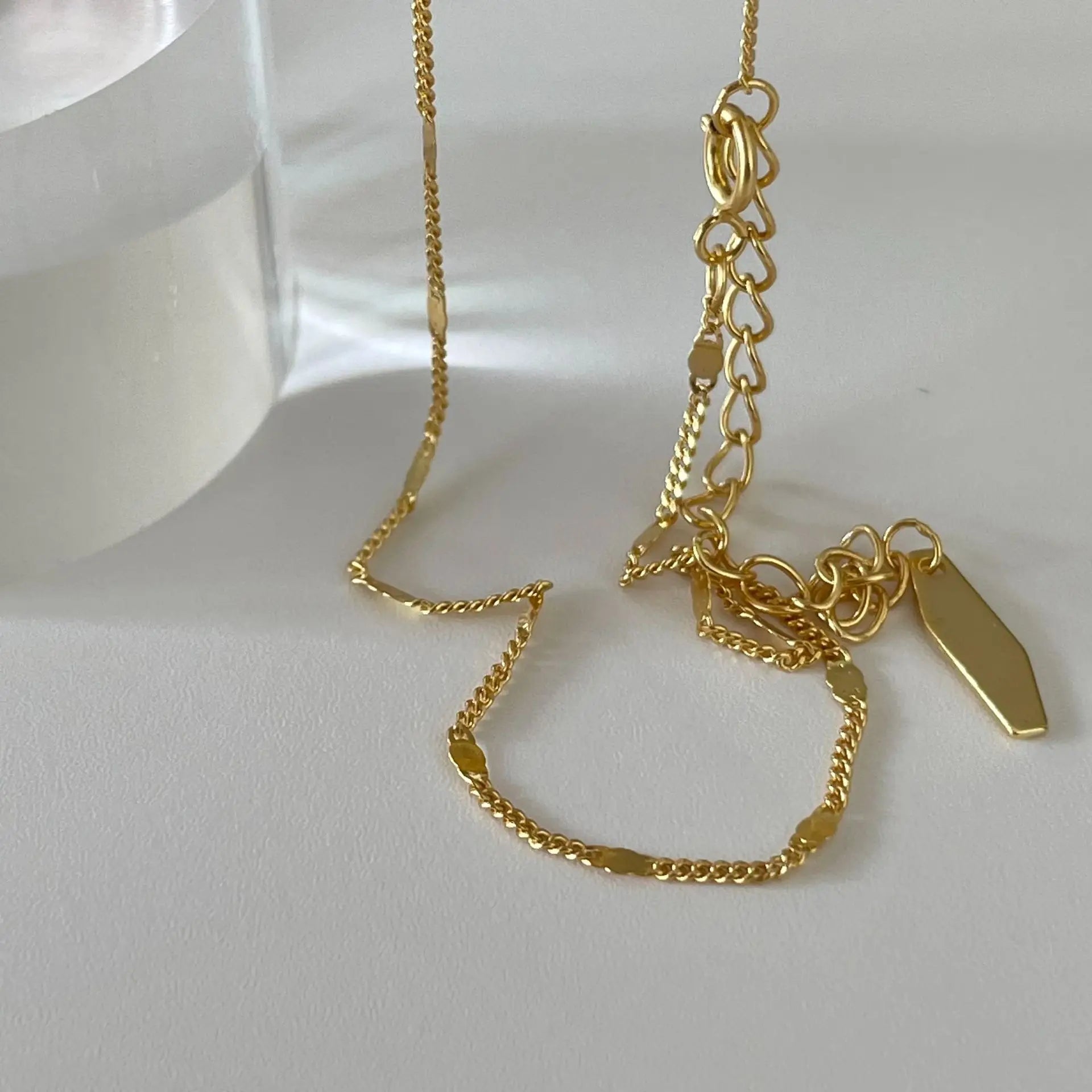 New Trendy 925 Sterling Silver Necklace Minimalist Thin Chain Chocker Necklace