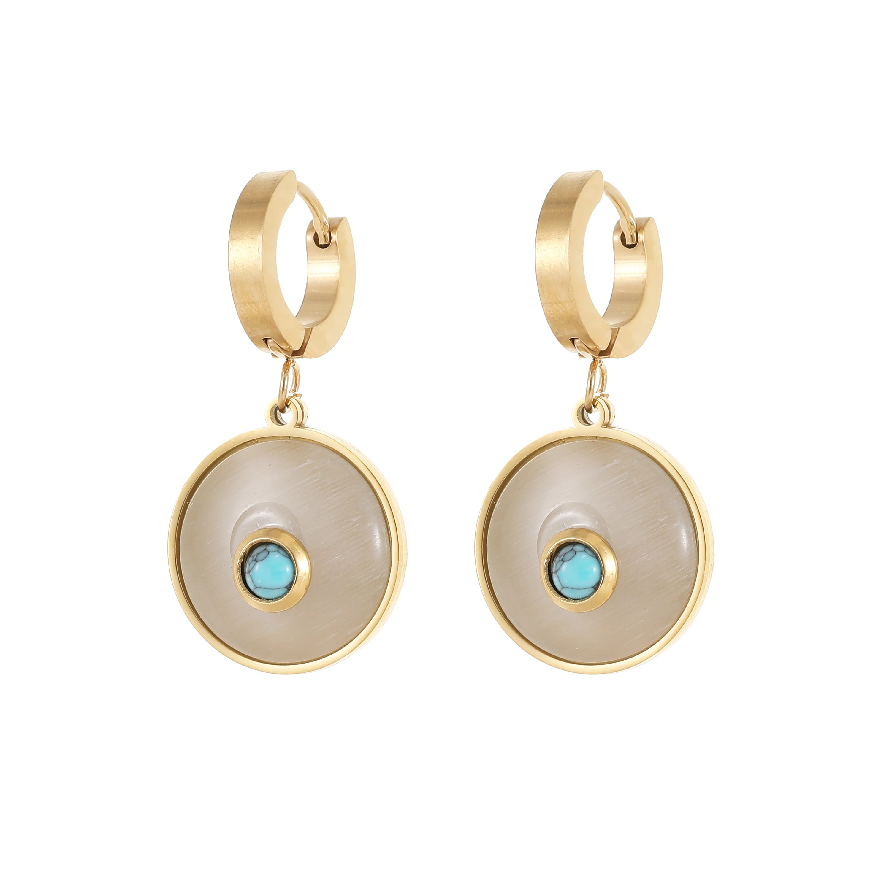 Wholesale Vintage Gold Plated Filled Hoop Earrings Stainless Steel Pendant for Women's Wedding or Gift