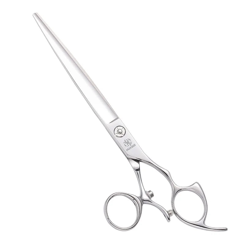 HUASIS HU2-75 7.5inch Straight Scissors with Swivel Single Thumb Ring 440C Shear for Dog Grooming Free Ship