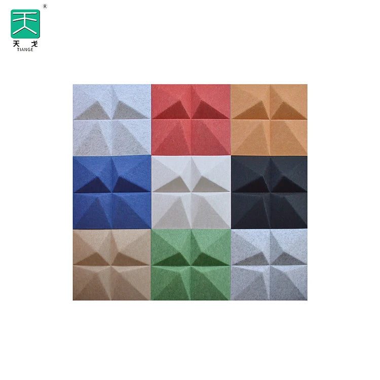 TianGe Wall and Ceiling Decor Sound Absorber Pet Acoustic Felts Soundproof 3D Polyester Panel