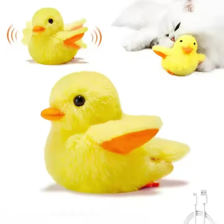 Activated Interactive Flapping Duck Cat Toy Rechargeable Electric Cat Toys with Catnip