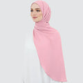 2022 New Fashion Malaysia Tudung Hijab Korean Chiffon Half-moon Shawl Muslim Women Opaque Stretch Chiffon Scarf Hijabs