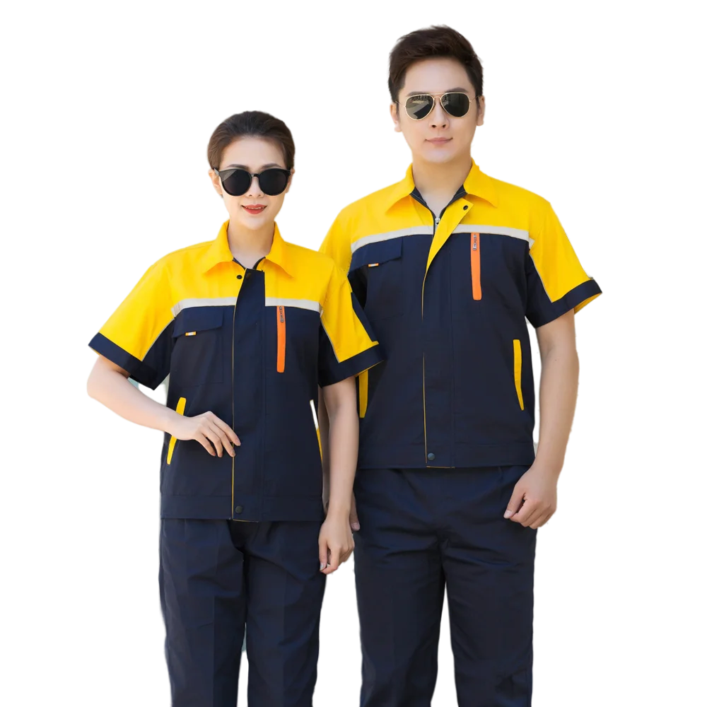 Hot Sale Factory Direct Short Sleeve Working Uniform With logo Customized Service Unisex Work Clothing Summer