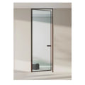 Tempered Frosted Glass Toilet Door Aluminum Flat Bathroom Door with Long Rainbow Glass Custom Size