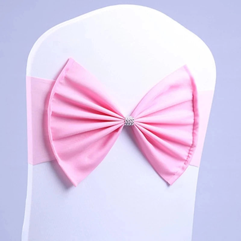 Satin Wedding  Chair Sash Bow Ribbon Party Chair Band for Married Birthday Party Decoration