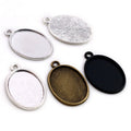 18x25mm Inner Size Pendant Blank Bezel Trays DIY Necklace Pendant Cameo Cabochon Base Setting DIY Jewelry Findings Supplies