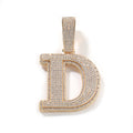 Large Iced Out Single Initial Pendant Necklace A-Z Gold Plated Hip Hop Jewelry Diamond Zircon Rope Chain for Men Women