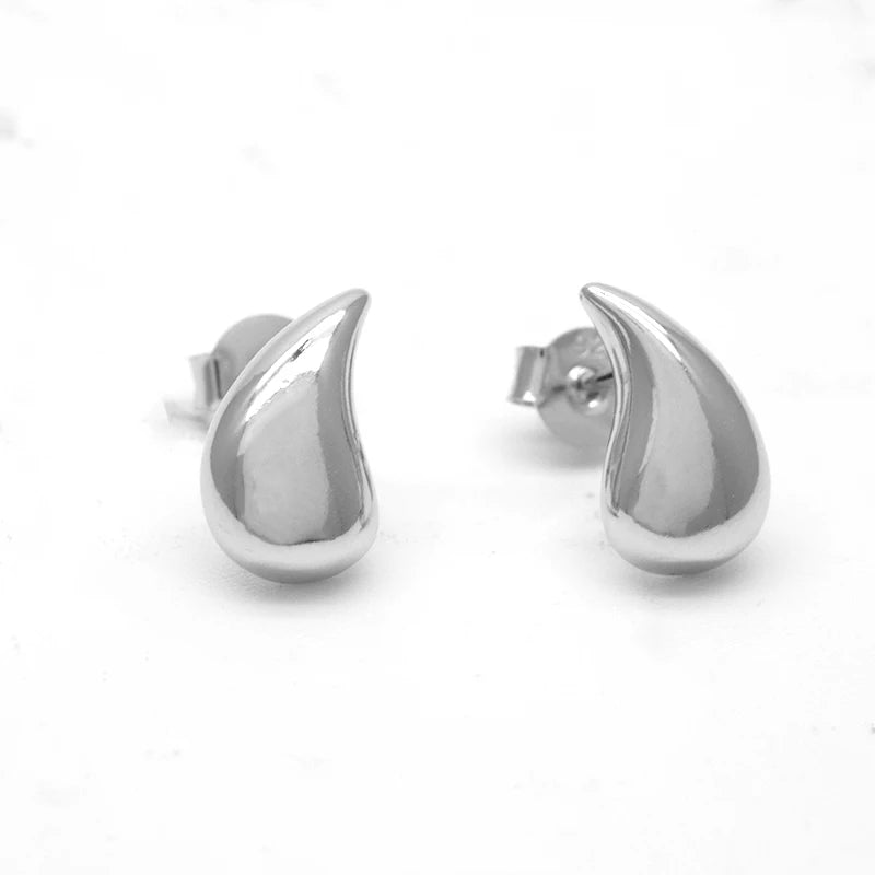 Fine Jewelry Minimalist Water Drop Stud Earrings 925 Sterling Silver