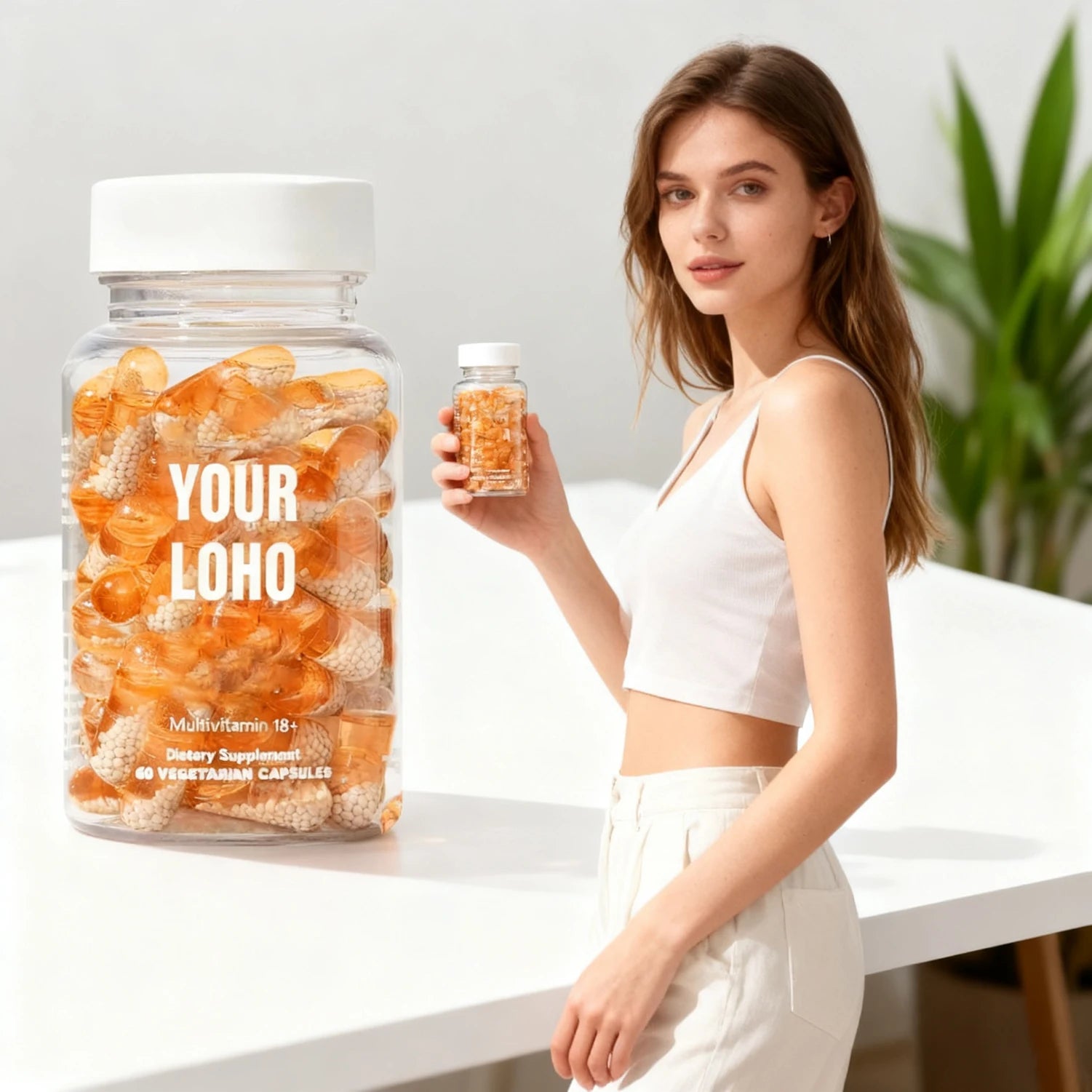 OEM/ODM Customizable Adult 18+ Multivitamin Capsules Omega 3 Vitamin D3 B12 Complex Immune Support Antioxidant 60 Count Bottle