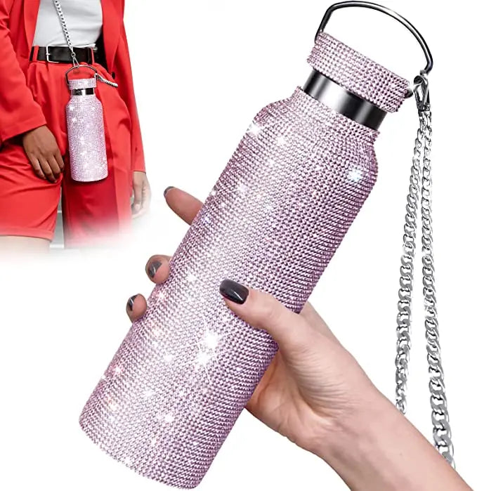Luxury Crystal Water Bottles Vacuum Cup Rhinestone Fashion Creative Gifts Thermos Bottle With Diamond