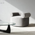 Modern Style Living Room Furniture Fauteil White Fabric Chair Boucle Upholstery Occasional Armchair Boucle Accent Chair