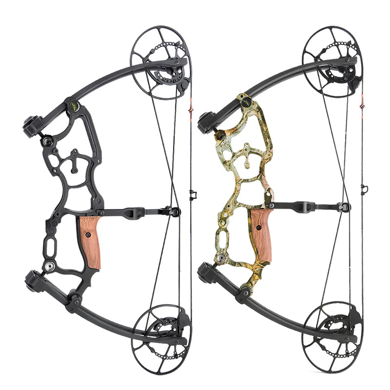 Shooting Compound Bow Both Steel Ball and Arrows Can Use Archery Hunting Competition Triangle Mini Wheel Pulley Compound Bow