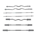 Health & Fitness 1.2-2.2m Threaded Chrome Barbell 50mm Diameter with Ring Collars 5kg/10kg/20kg CLD CLD-DBB29