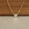 14K Gold Plated Bezel Cubic Zircon Solitaire Pendant Necklace Silver 925 Necklaces for Women Fashion Jewelry Necklaces