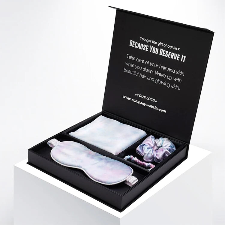 Custom 16momme Zipper Printed Silk Pillowcase Luxury 100% Mulberry Silk Eye Mask and Silk Pillow case Set