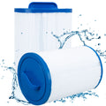 HeeYoo Outdoor Swimming Pool Filter Cartridge HY6CH-940 PET Blue+White 6" X 8.1/4" Household Pool Filter System Replacement