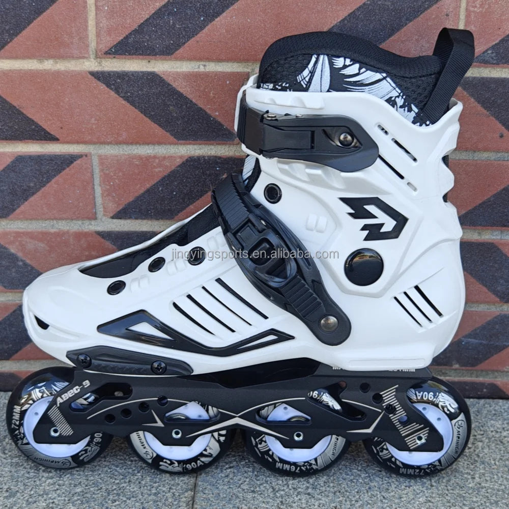 2025 Professional Teens Large Size Inline Slalom Racing Roller Skates Aluminum Frame PP Chassis Shoe Made PU Material Outdoor