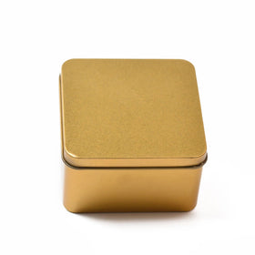 Wholesale Custom Square Tin Box Tinplate Metal Multi-Purpose Storage for Food Tea Candy Gold-for Square Tea Candy Packaging