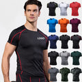 15 Colors Men's Slim Fit Solid Compression Gym Shirts Short Sleeve Athletic Fitness Running Cool Dry Stretchy Workout T-Shirt