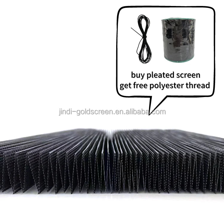 JINDI Customizable Pleated Fiberglass Net Pleats 2cm Spacing Fireproof Outdoor Application