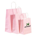 Custom Eco-Friendly White Kraft Paper Bag Handle Classic for Food Delivery Personalized Gift Packaging Featuring Your Own Logo