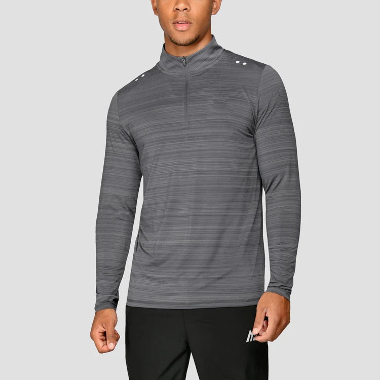 Custom Fitted Sportswear Print Running Quick Dry Breathable Knitted Hooded Nylon Spandex Men Long Sleeve Sweatshirts Zipper
