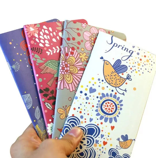 Hot Sell Flowers and Birds Cover Kraft Inner Pages Notebook for Students