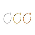 Korean Fashion Titanium Steel C-Shaped Hoop Earrings Geometric round Stainless Steel Design Ear Jewelry for Women