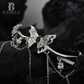 ICEBELA Nightclub Party Icebella Fine Jewelry 925 Sterling Silver Chic Butterfly 5A Zircon Inlaid Tassel Arm Ring for Girls