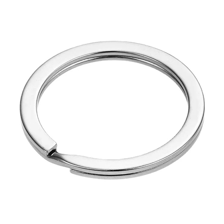 Wholesale Stainless Steel Split Rings Double Loop Keychain Key Ring Flat Key Holder 20mm 25mm 28mm 30mm