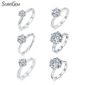 Moissanite Engagement Women Ring 925 Sterling Silver Plated White Gold 1CT DEF VVS Moissanite Rings