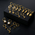 In Stocks INS New Trend Snake Hoop 18K Gold Plated North Star Charm Round Earrings Set Hot Minimalist Earrings Jewelry for Women