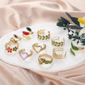 Bright Painted PVD 18K Gold Plated 316L Stainless Steel Non Fading Fashion Jewelry Ring for Women Gift