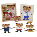 Little Bear Dress up Game Wooden Toys Early Childhood Puzzle Exercise Fine Motor Skills Clothing Matching Wood Toys for Kids