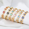 Elegance Wholesale 18K Brass Gold Plated Cubic Zirconia Devil'S Eye Bangles and Braceletes Fashion Jewelry