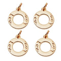 Fashion Circle Name Jewelry Pendants Gold Plated Bracelet Accessory Metal hang Charm Tags for Necklace