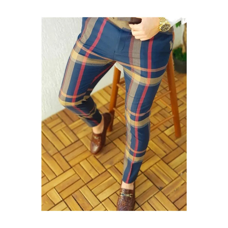 Summer Men's Trendy Casual Long Pencil Pants 100% Polyester Breathable